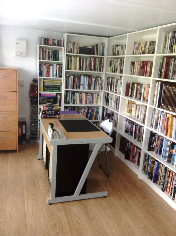 Liz's library and study — "The Dreamery"