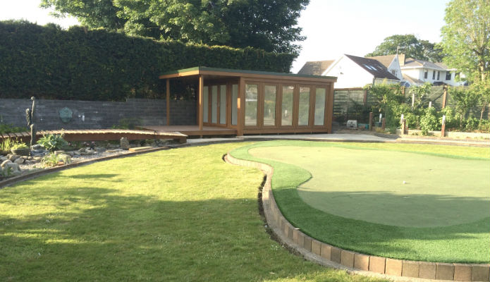 Garden Studio & Garden office installed next to a putting green