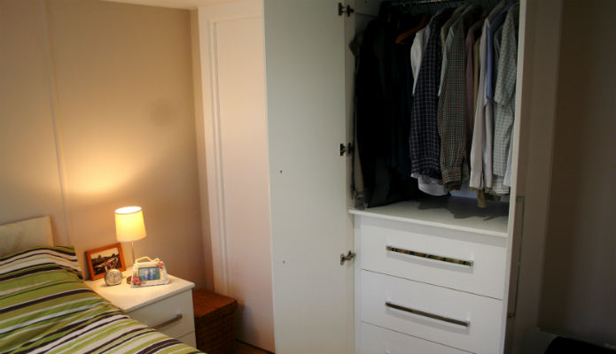 Granny Annexe wardrobe with hanging space and 3 drawers