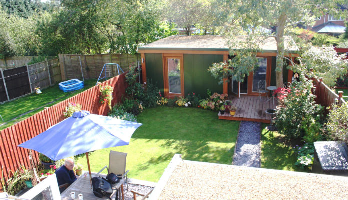 View from the house bedroom overlooking the granny annexe