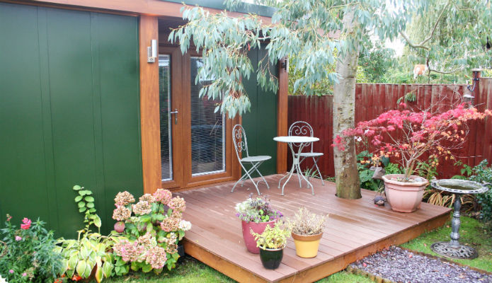 View of the granny annexe decking