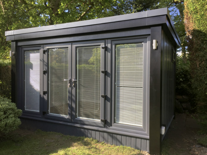 garden office with french doors